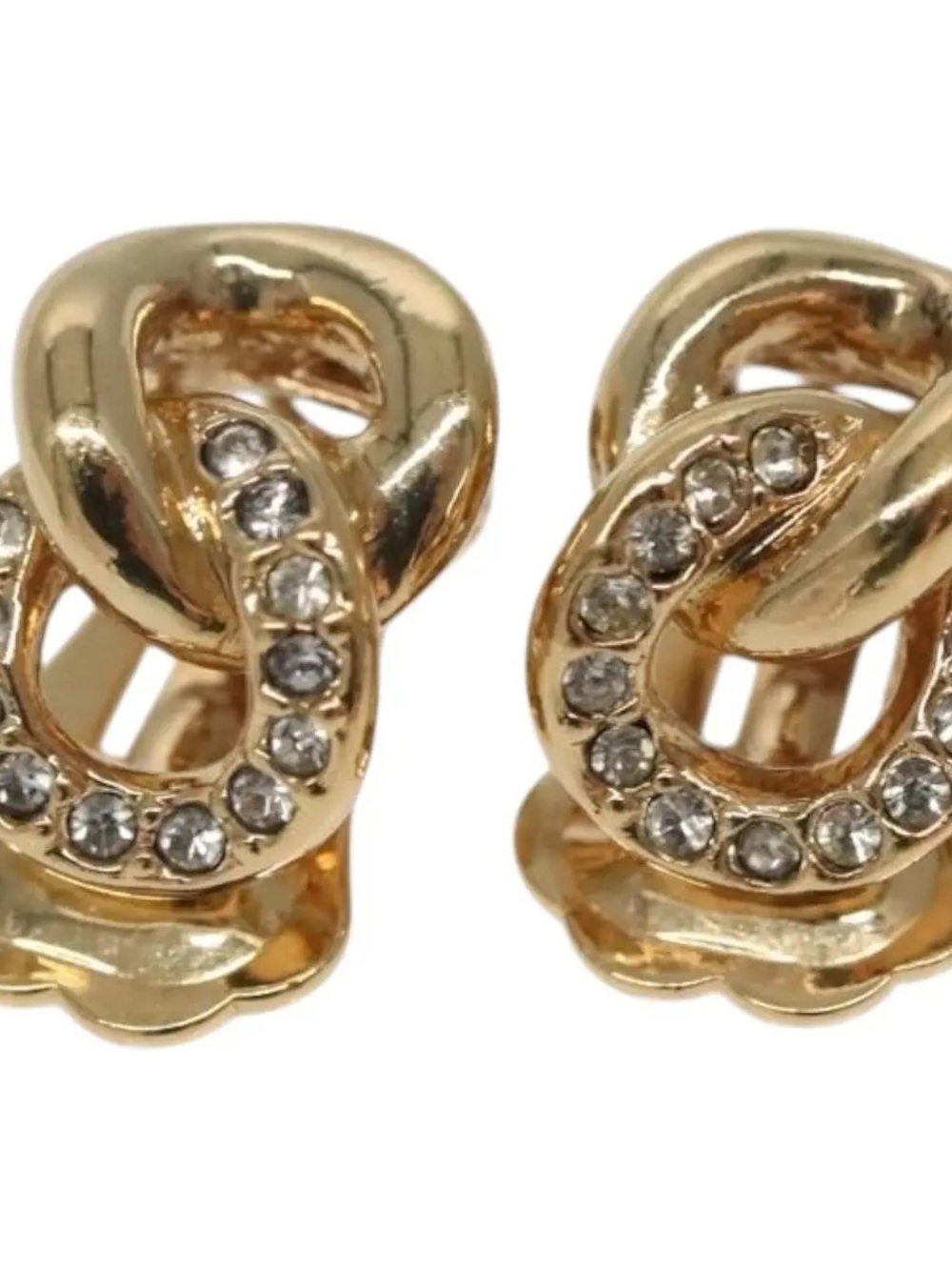Dior Gold Chain Link Clip Earrings